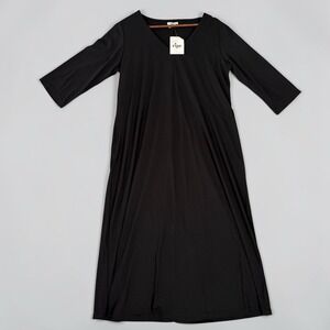 Ripe Maternity Black V-Neck 3/4 Sleeve Midi Dress Size XL RETAIL $72.99